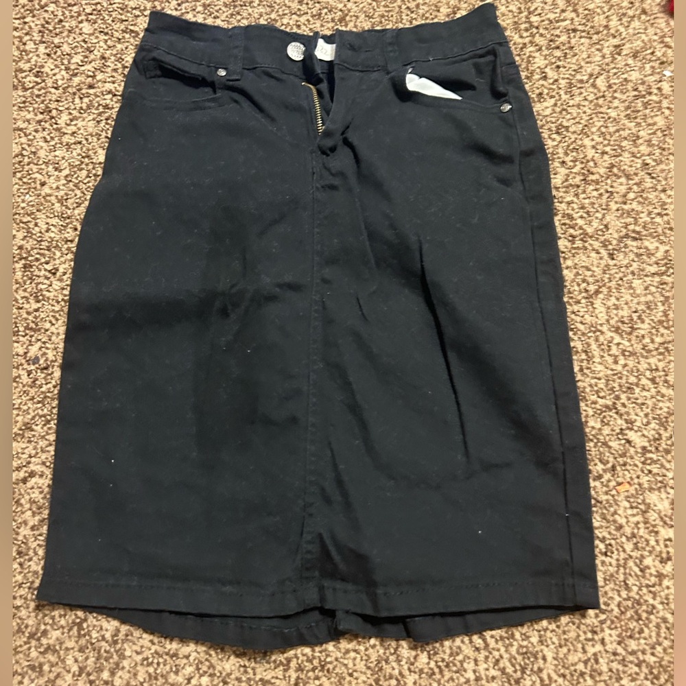 Black jean skirt